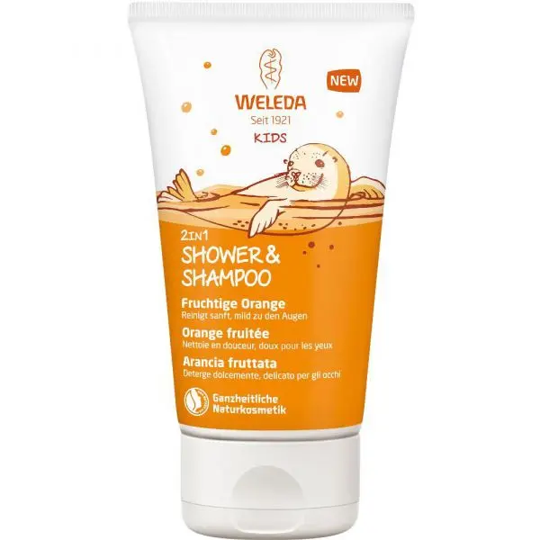Weleda Kids Happy Orange crème de douche et shampoing pour enfant 2 en 1