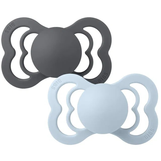 Bibs Lot de 2 Sucettes Supreme Silicone Symétrique Taille 2 (6-18 mois)