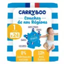 Carryboo Couches de nos Régions Taille 1 (2-5kg) - 24 Unités