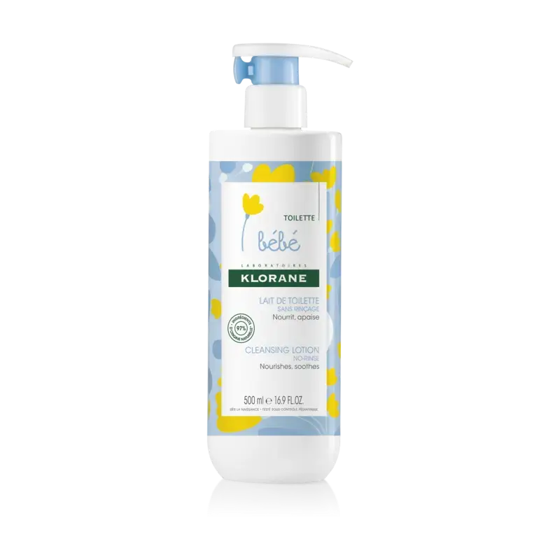 Klorane  Lait de Toilette Sans Rinçage  Peau Normale à Sèche 500 ml