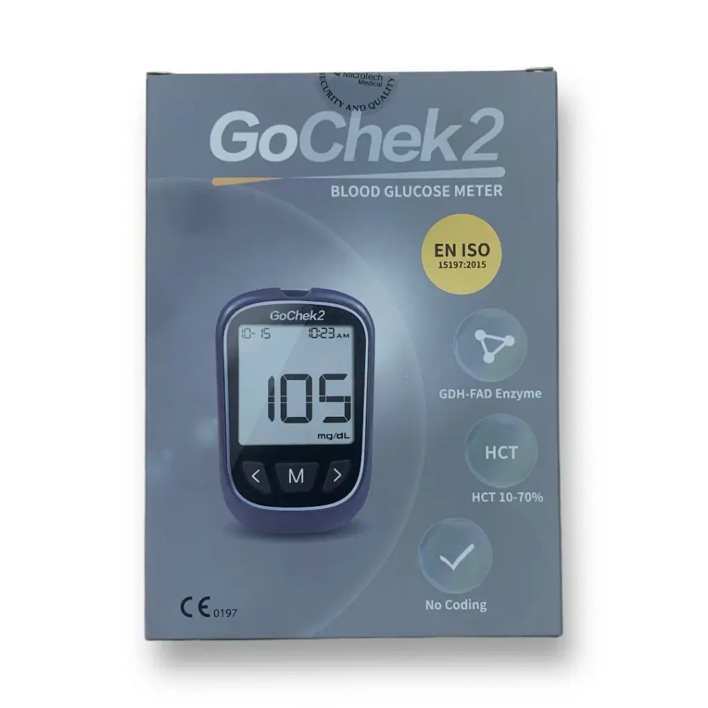 Système de Surveillance de la Glycémie GoChek2 + 10 Bandelettes de Test