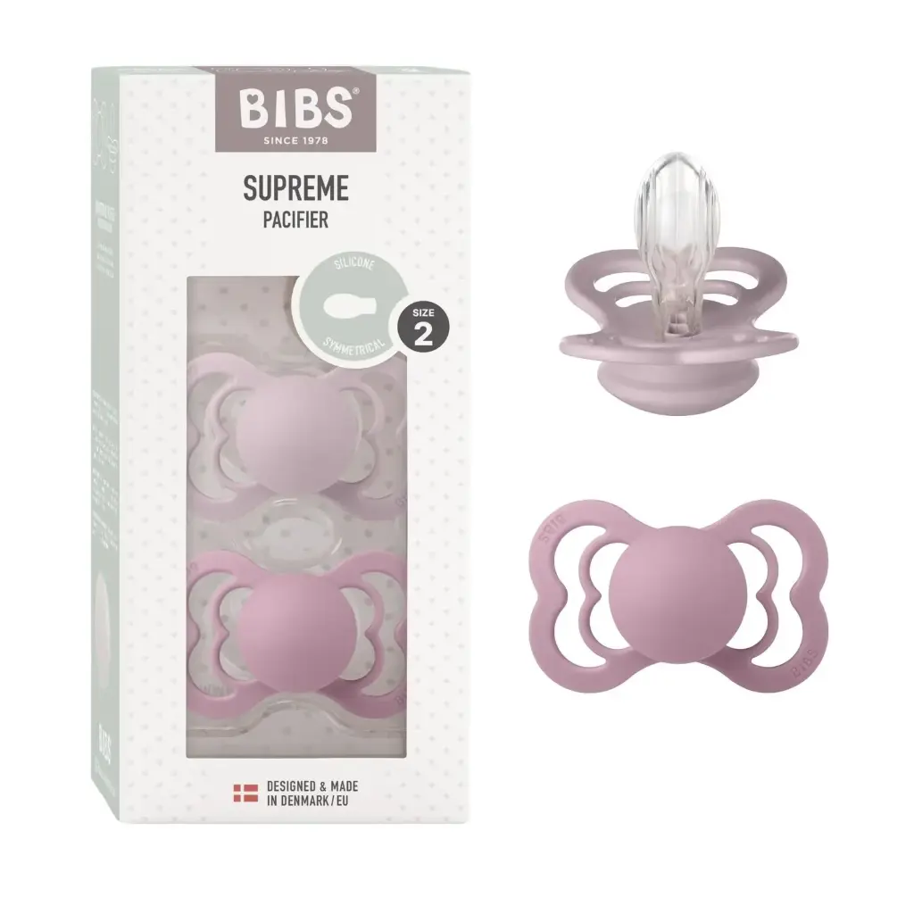 Bibs Lot de 2 Sucettes Supreme Silicone Symétrique Taille 2 (6-18 mois)