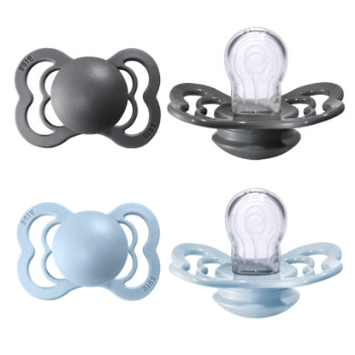 Bibs Lot de 2 Sucettes Supreme Silicone Symétrique Taille 1  (0-6 mois)