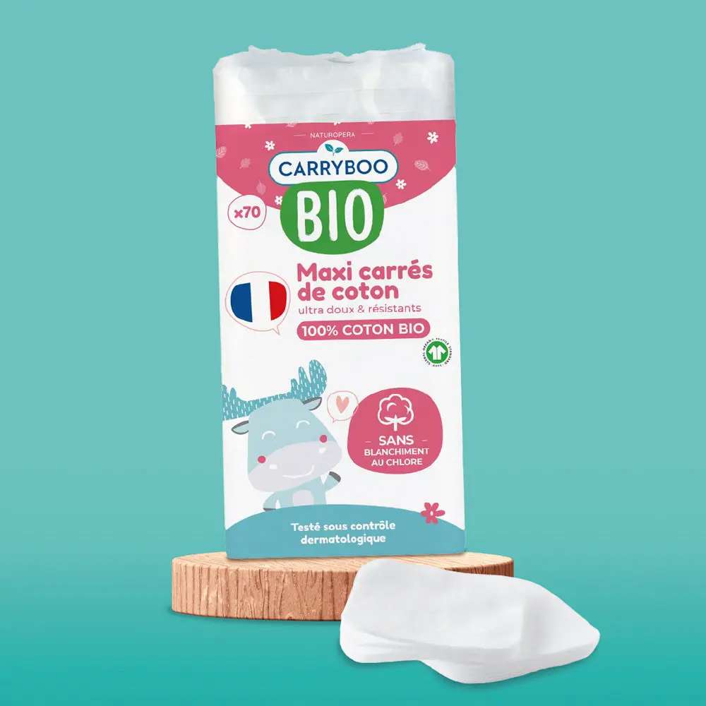 Carryboo Maxi carrés de coton 70 pièces