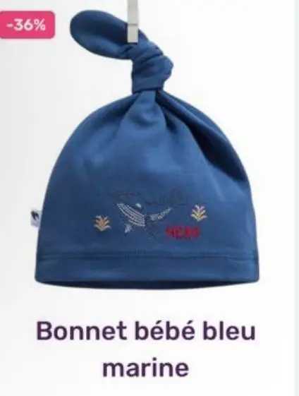Caramell- Bonnet bébé Bleu marine 0-3 mois