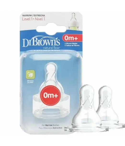 Dr Brown's Pack 2 Tétines Col Etroit en silicone  0m+