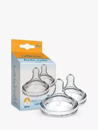 Dr Brown's Pack 2 Tétines Anti Colique Col Large en Silicone  6m+