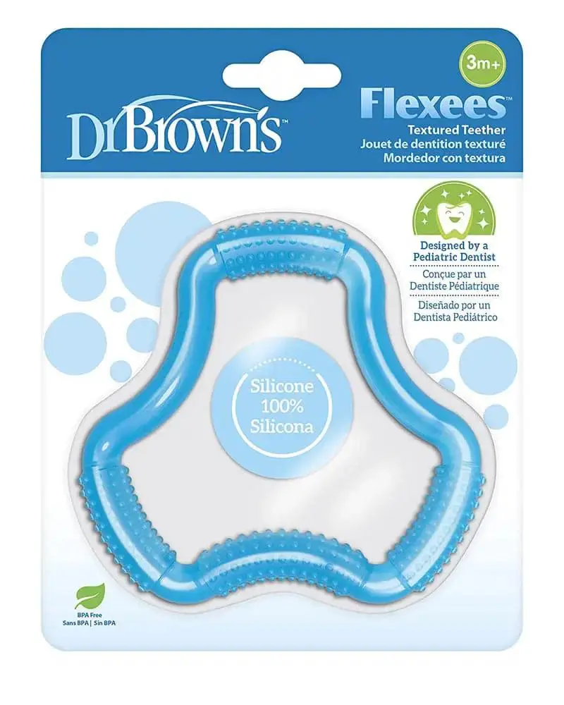 Dr. Brown's Anneau de dentition Flexees Friends Bleu 3M+  