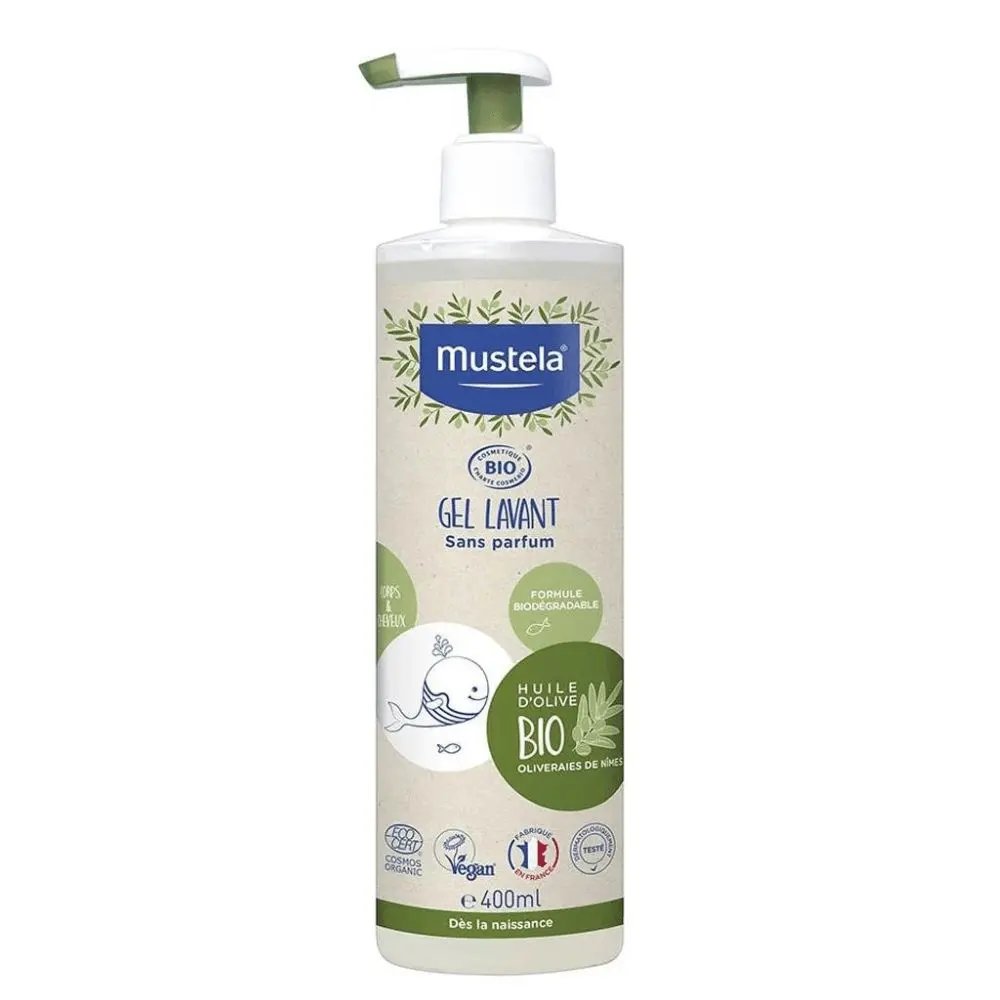 Gel Lavant Corps et Cheveux Bio 400ml | Mustela  