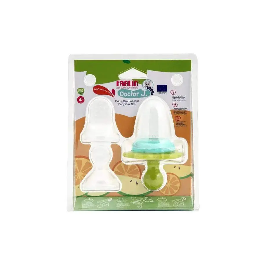 Suettes Ensemble Oral pour bébé Doctor.J Grip 4 m+ Bleu/Vert | Farlin
