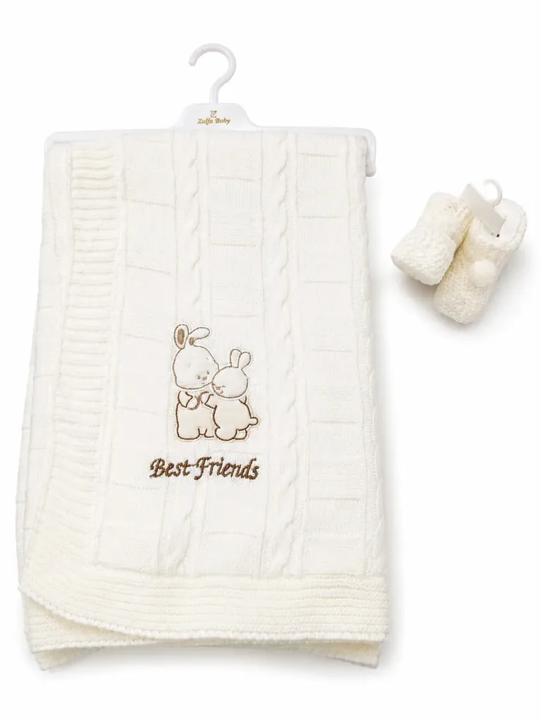 Couvertures en laine Beige avec Chaussons  Beige Offert*
