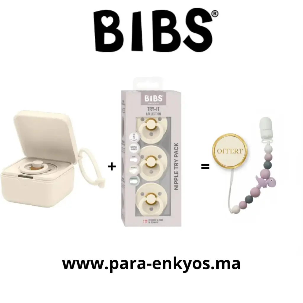 Pack Sucettes Bibbs Ivory Avec Attache Offerte