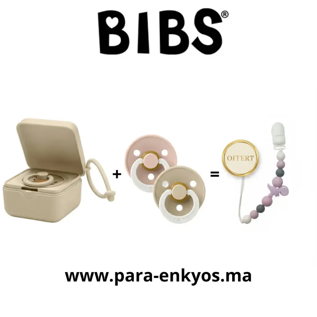 Pack Sucettes Bibbs Vanilla Brillent Dans Le Noir Avec Attache Offerte