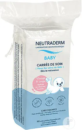 Gilbert | Neutraderm Carrés Soins Bébé  dés la naissance- 100 carrés