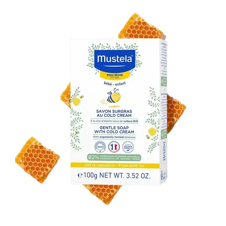 Mustela Savon Surgras à la Cire d’Abeille Bio 100g