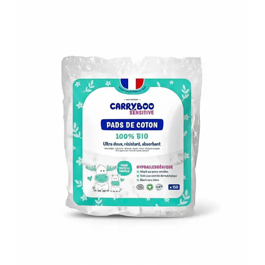 CARRYBOO PADS RECTANGLE DE COTON 150 unités