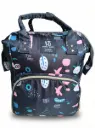 Sac à dos à langer multifonction avec poches biberons Noir