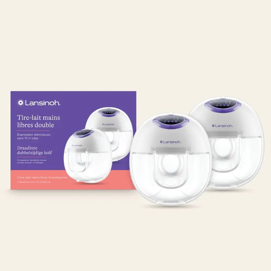 Tire-lait mains libres Double Pompage – Compact, portable et confortable -Lansinoh