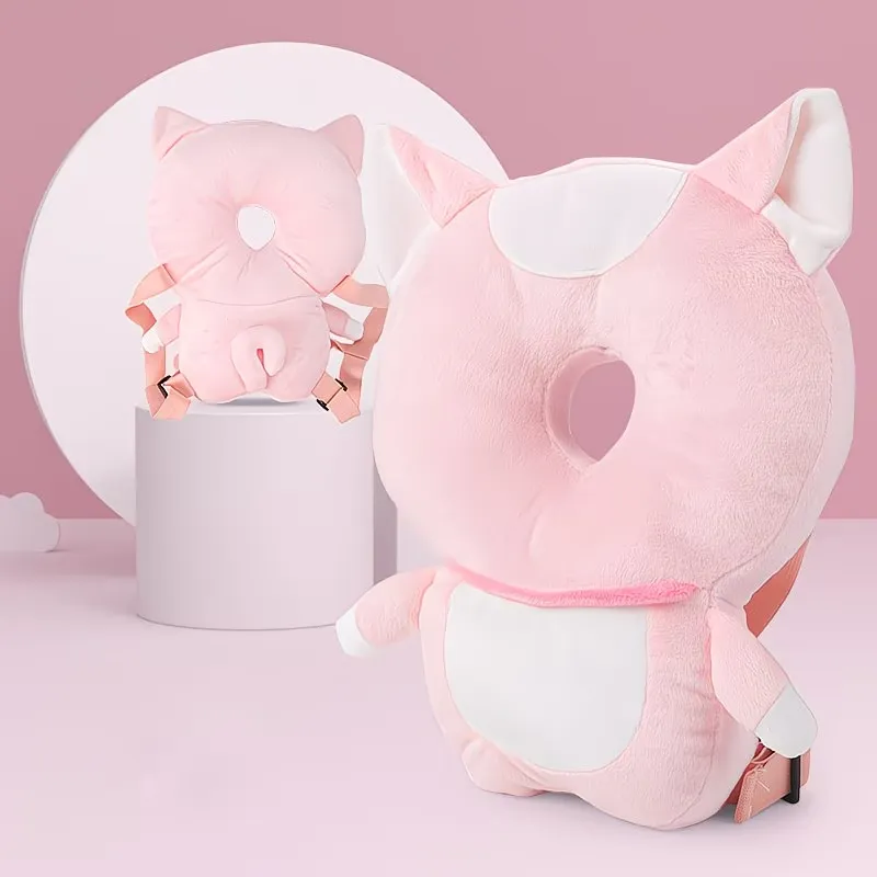 Protège Tête Coussin de Sécurité pour Bébé Rose&blanc