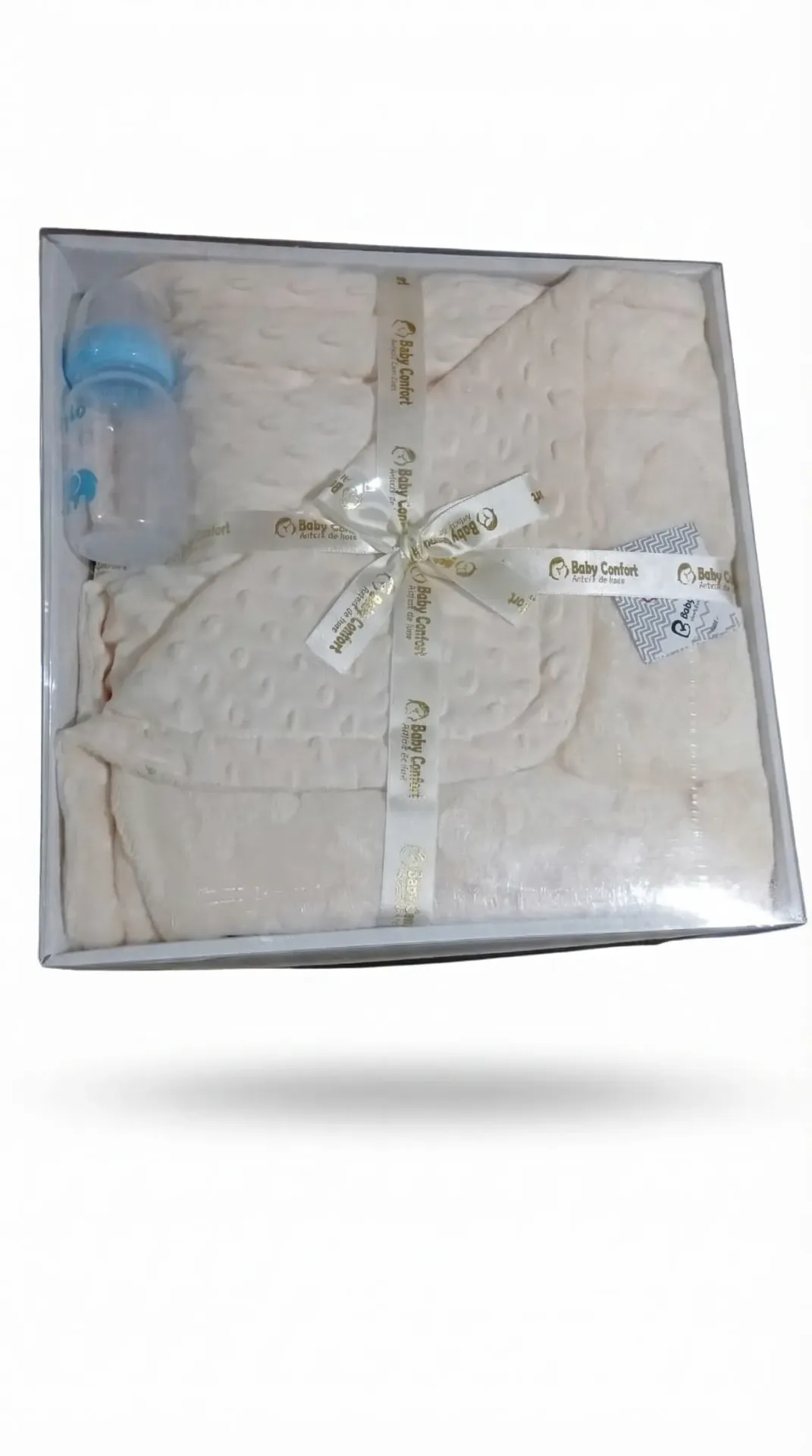 Coffret Couverture Pour bébé Avec biberon | BabyConfort  Beige