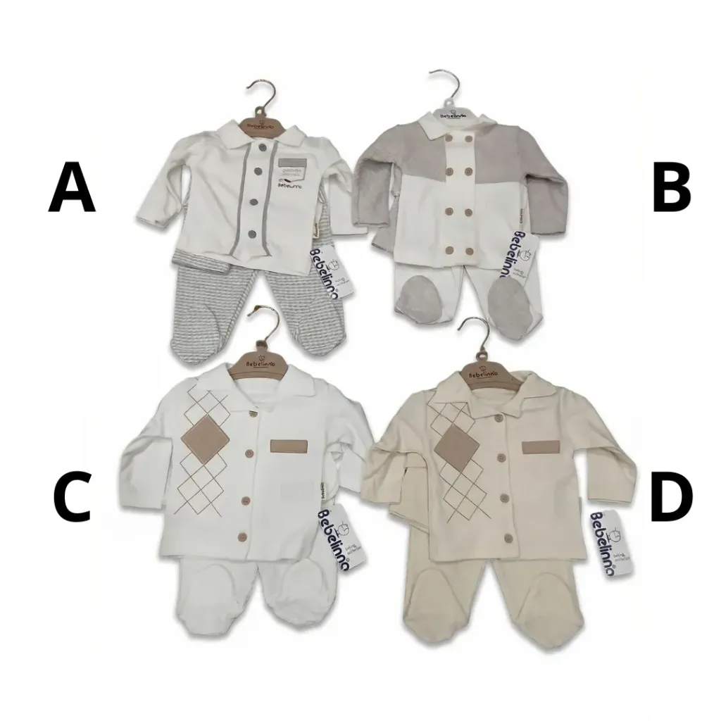 Ensemble Grenouillère pour Bébé 5 pièces 0-3 Mois | Bebelina 100% Coton (A)