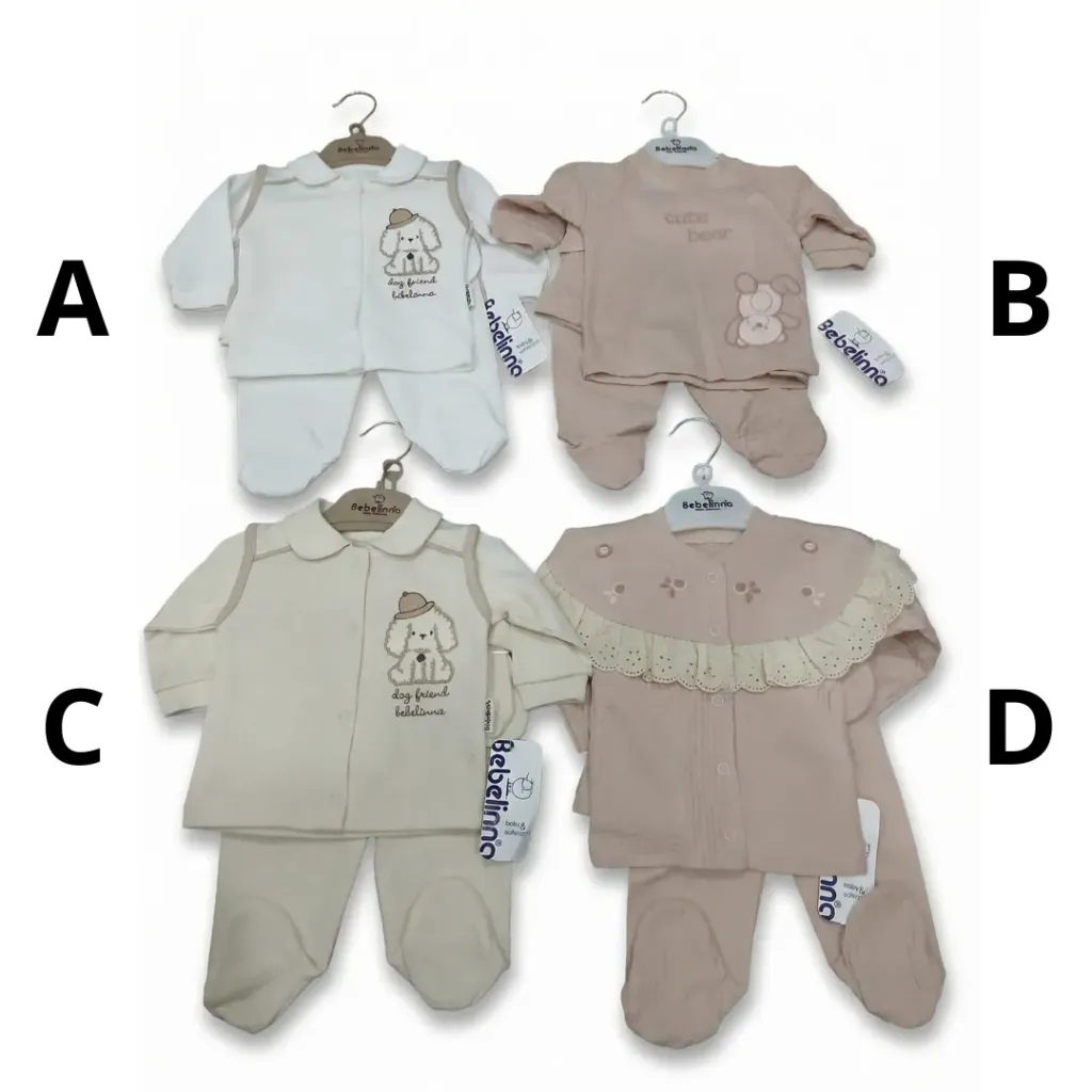 Ensemble Grenouillère pour Bébé 5 pièces 0-3 Mois | Bebelina 100% Coton (A)