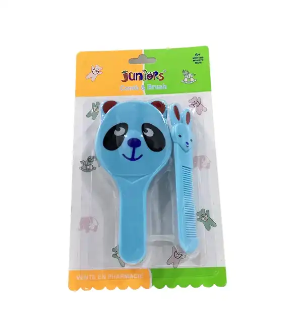 Brosse Panda et Peigne lapin en Bleu | Juniors