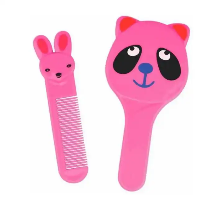 Brosse Panda et Peigne lapin en Rose | Juniors