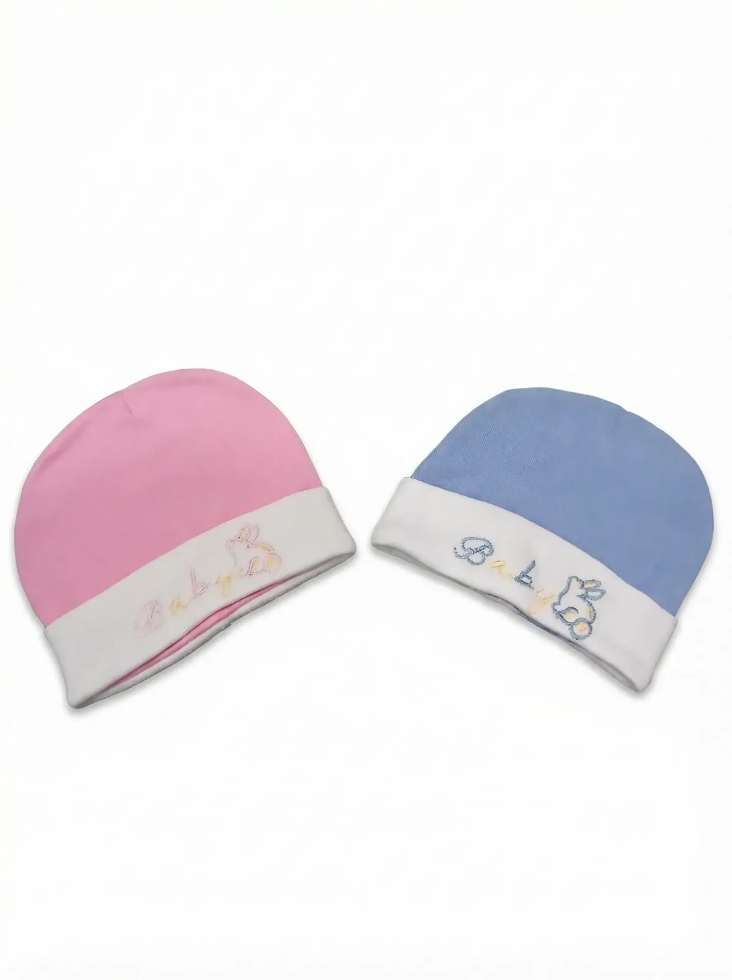 Bonnet pour Bébé Rose ou Bleu (Rose)