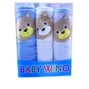 Serviettes pour Bébé Ourson Bleu | Pack de 3 unités