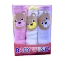 Serviettes pour Bébé Ourson Rose | Pack de 3 unités