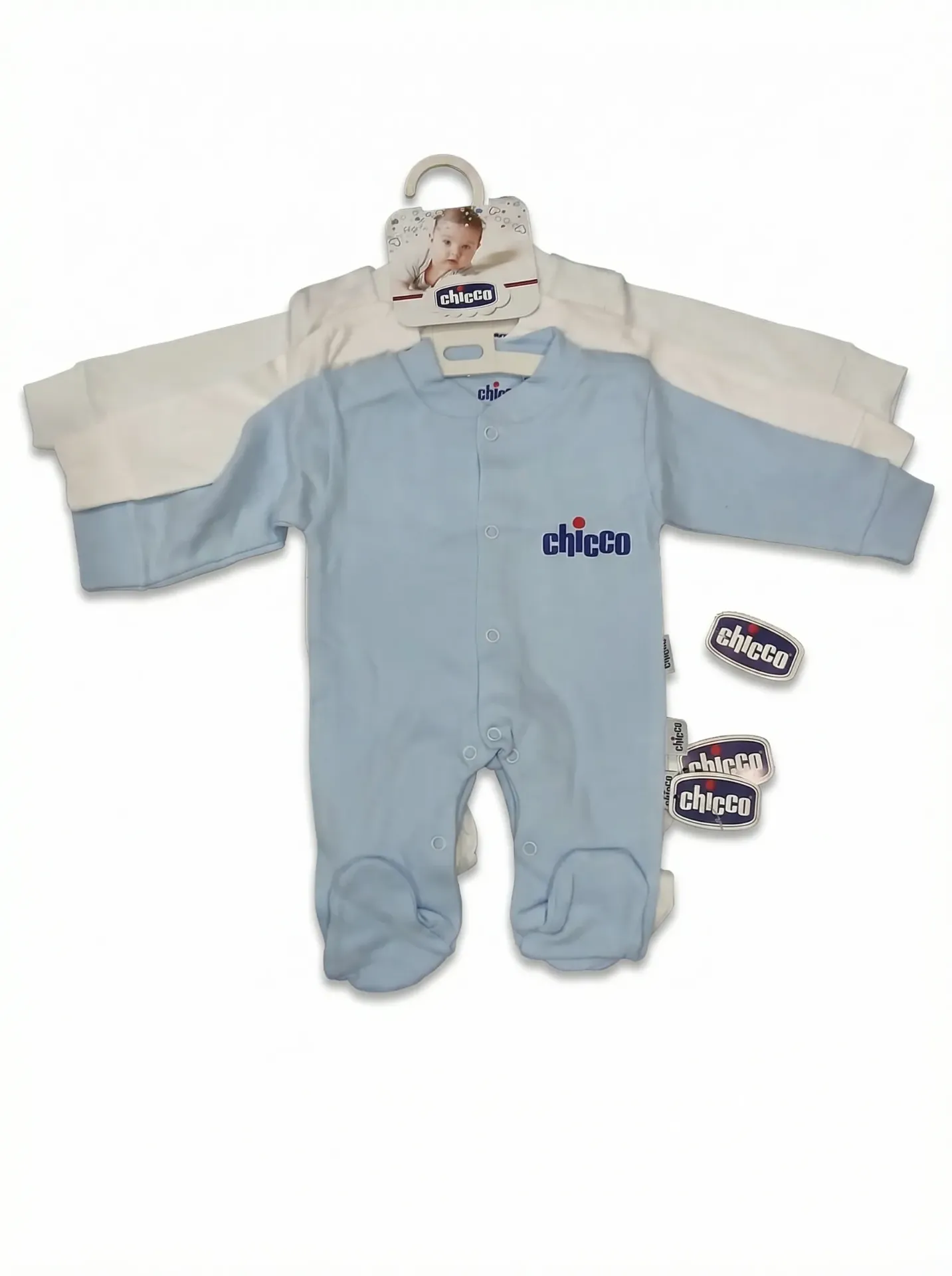 1 grenouillère pour Bébé Blanc/Beige/Bleu | Chicco (Blanc)