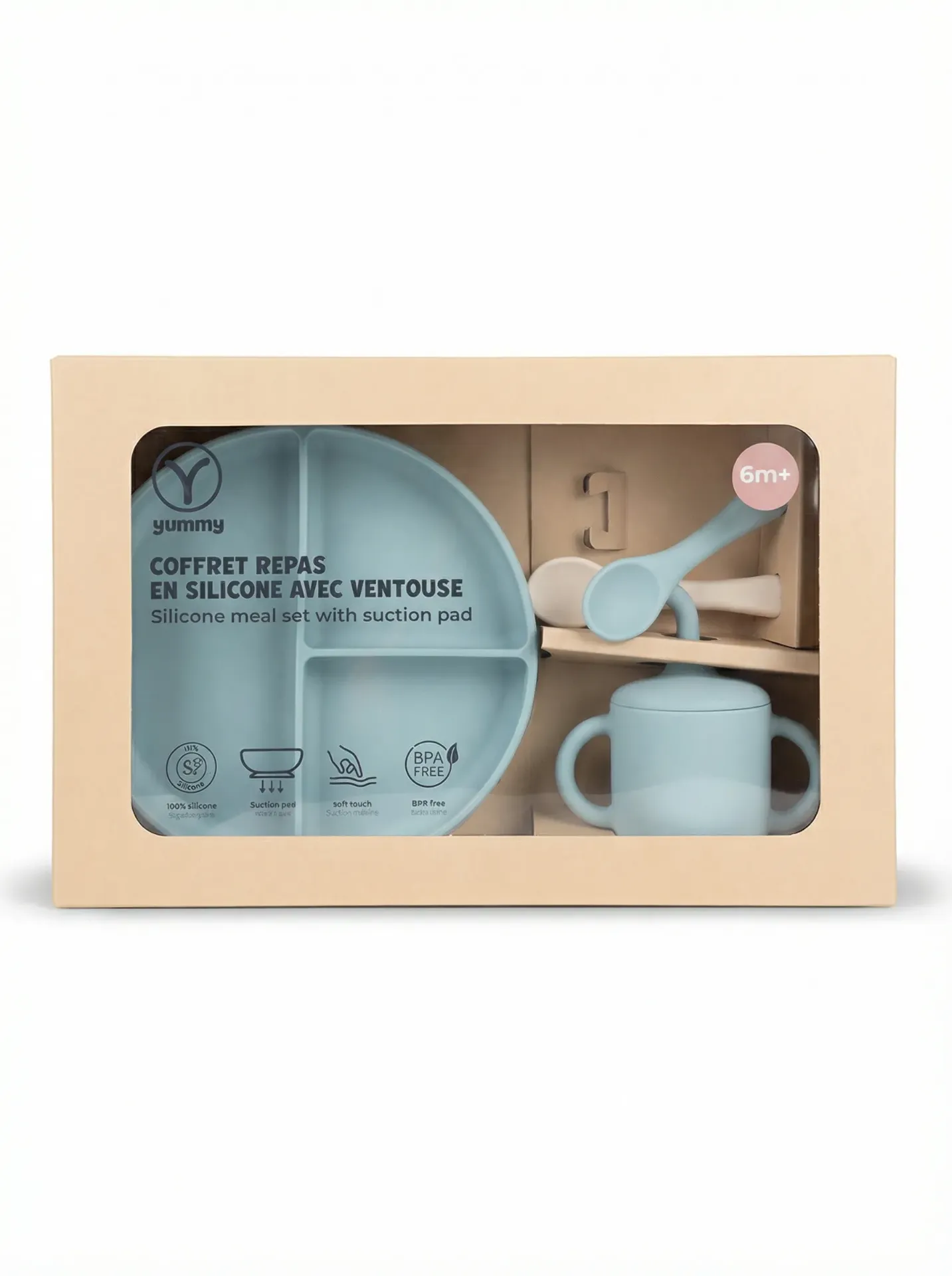 Coffret repas en silicone avec ventouse | Yummy