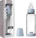 Bibs Biberon en verre rond avec tétine en silicone ou en latex débit moyen 240ml – Baby Blue