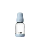 Bibs Biberon en verre rond avec tétine en silicone ou en latex débit lent 120ml – Bleu Clair