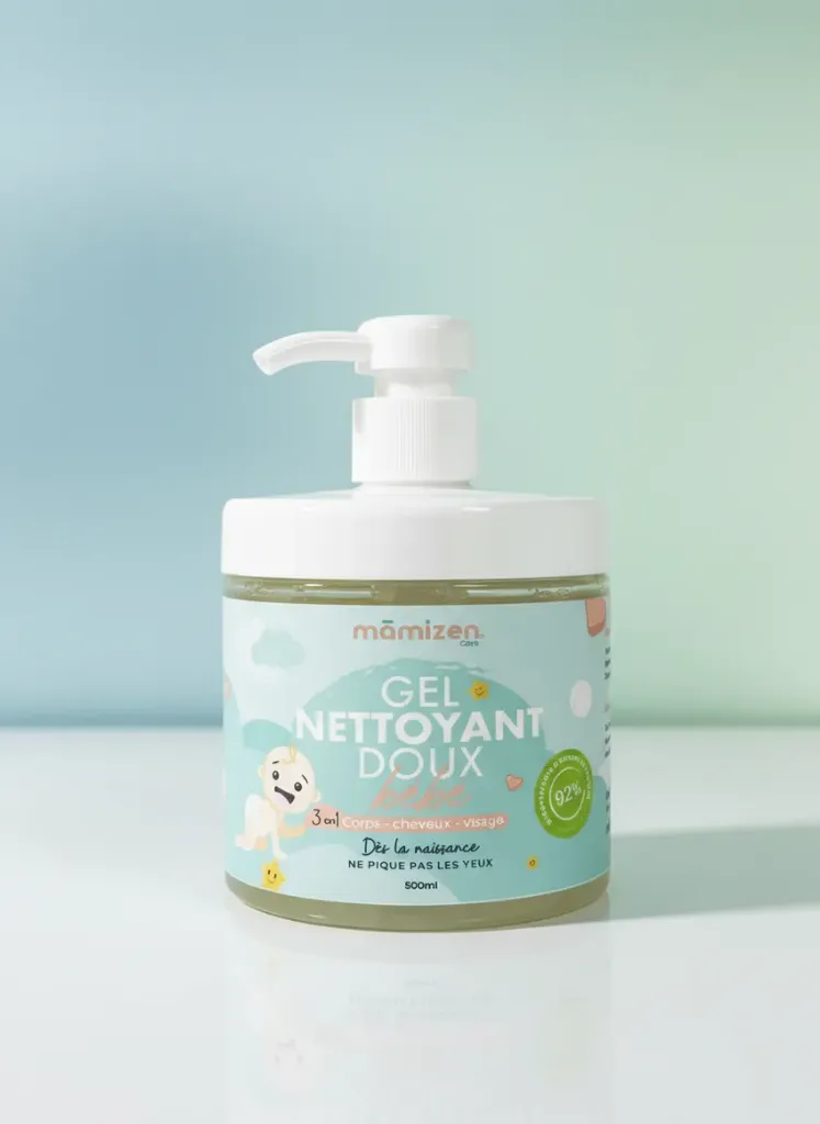 Mamizen Gel Nettoyant Doux Bébé 3 en 1 visage,corps et cheveux