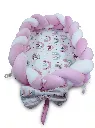 Lit Cocon, Nid Bébé Tressé Rose Avec Oreiller