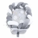 Lit Cocon, Nid Bébé Tressé Gris Avec Oreiller