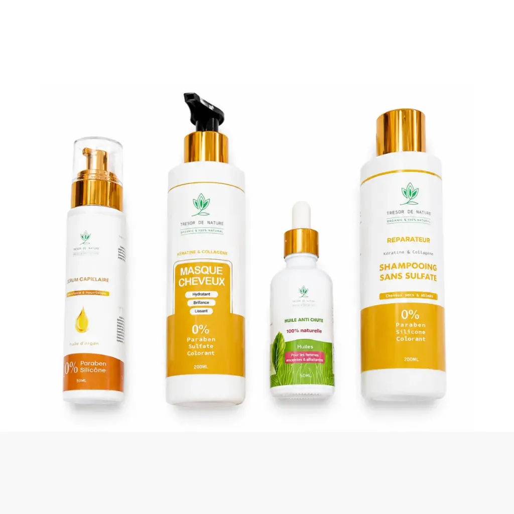 Pack Soin Capillaire 100 % Naturel Anti Chute Pour Femme Enceinte  : Réparation, Force & Croissance | Trésor de nature