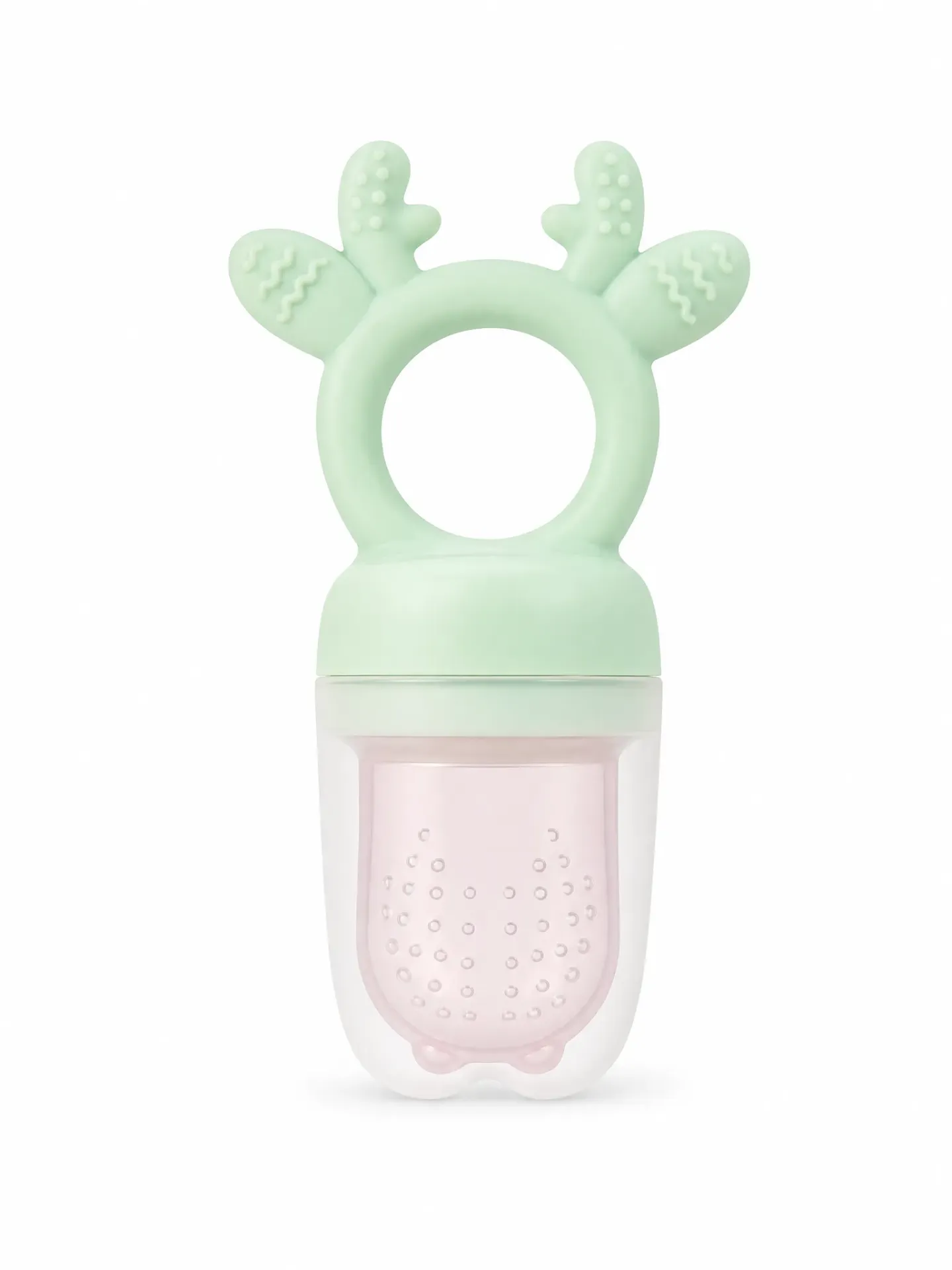 Sucette Grignoteuse Alimentaire avec Anneau de Dentition Intégré en Silicone | Mammia VERT  4m+
