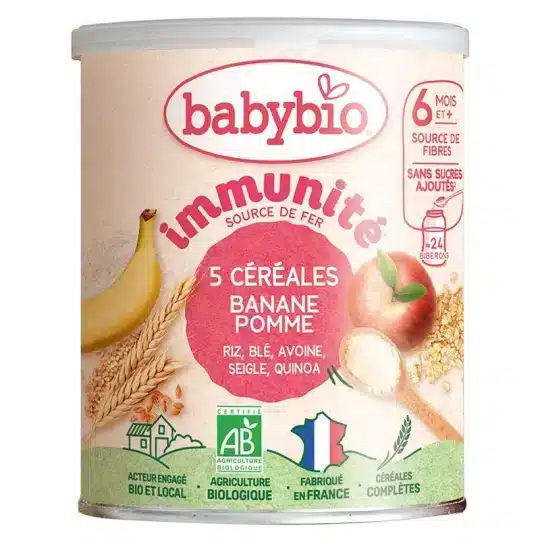 Babybio - Céréales 5 cereales pomme Banane +6mois 220g