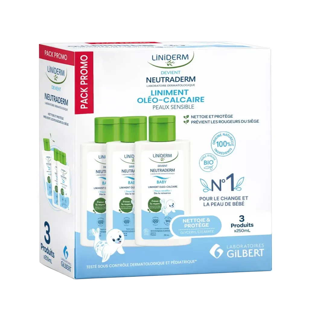 Pack de 3x Liniment Gilbert Neutraderm Liniderm  250ml
