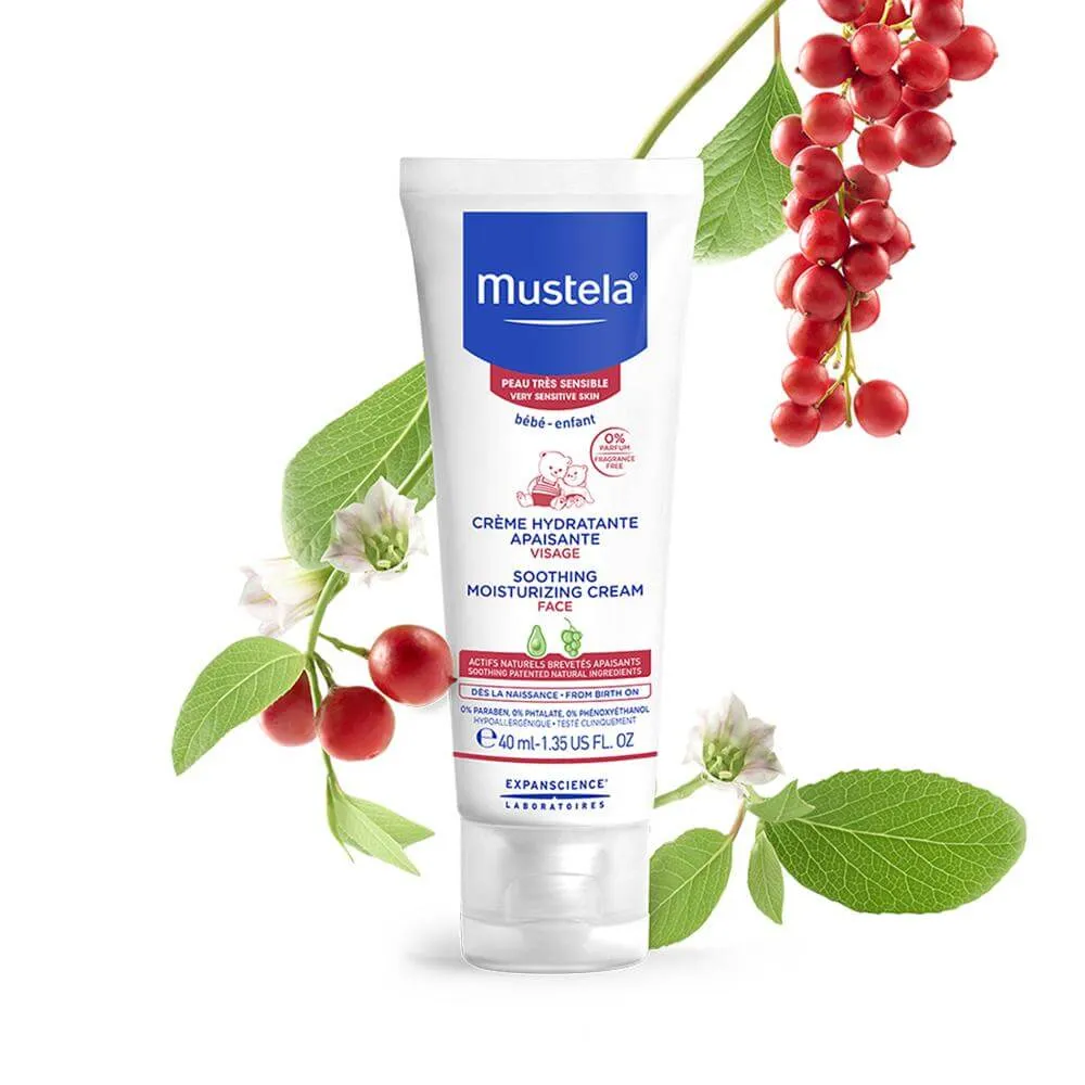 Mustela Crème Hydratante Apaisante Visage Peau Très Sensible 40 ml