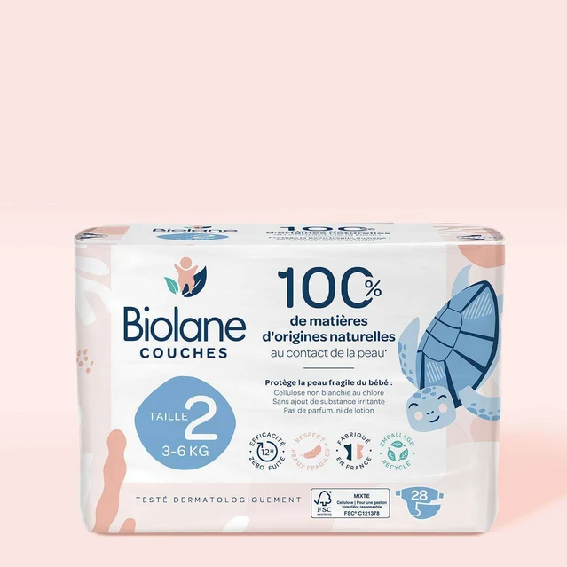 Biolane Couches Naturelles Taille 2 (3-6 Kg)