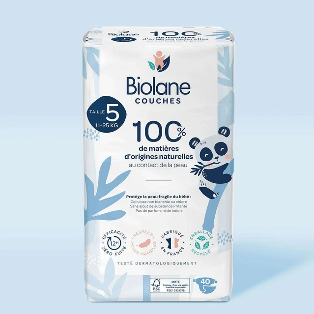 Biolane Couches Naturelles Taille 5 (11-25 Kg)
