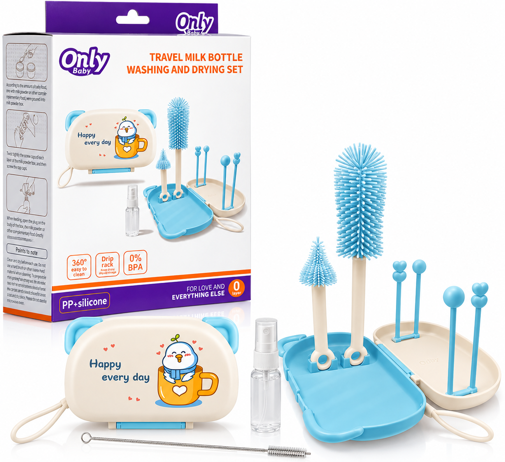 Kit de Nettoyage & séchage  Biberon en Silicone | Only Baby