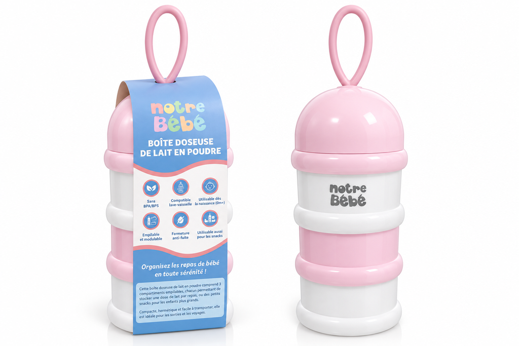 Distributeur de lait en poudre Rose | Notre Bebe