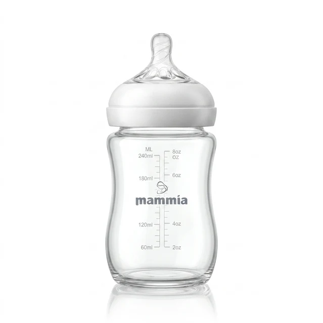 Biberon 3m+ Natural Feeling Tétine en silicone 240ml – Blanc  | Mammia
