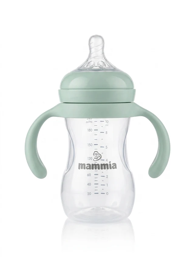 Biberon Natural Feeling avec Poignées 3m+ 240 ml – Vert  | Mammia