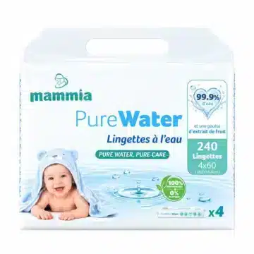 PureWater Lingettes à l'Eau Bébé 4x 60 unités | Mammia
